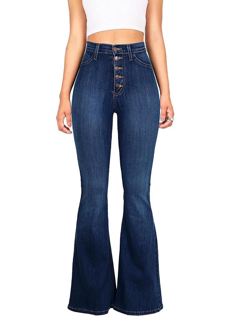 2025 European & American Women's High Waist Slim Flared Jeans