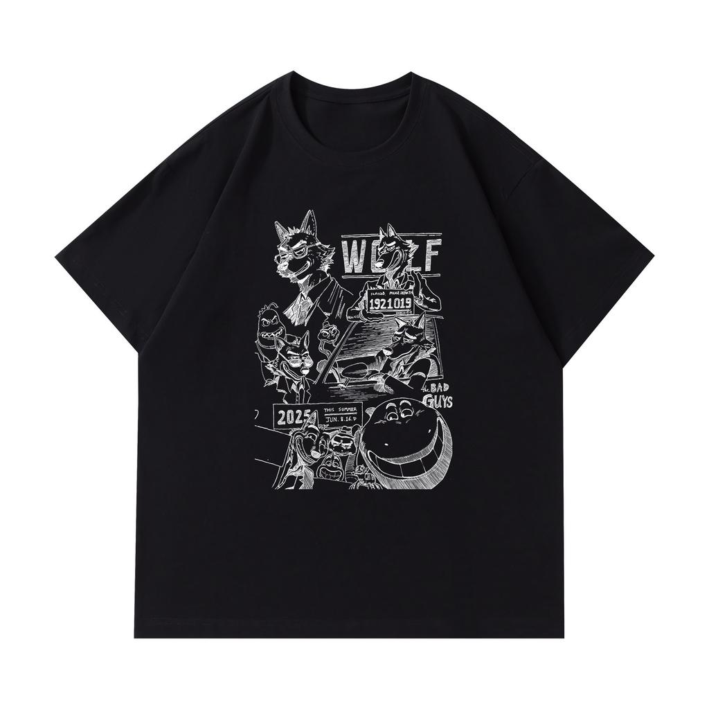 The Bad Guys Animated Cotton ShortSleeved TShirt for Unisexs Clothing and Womens Clothing Summer 2026 New T Shirt