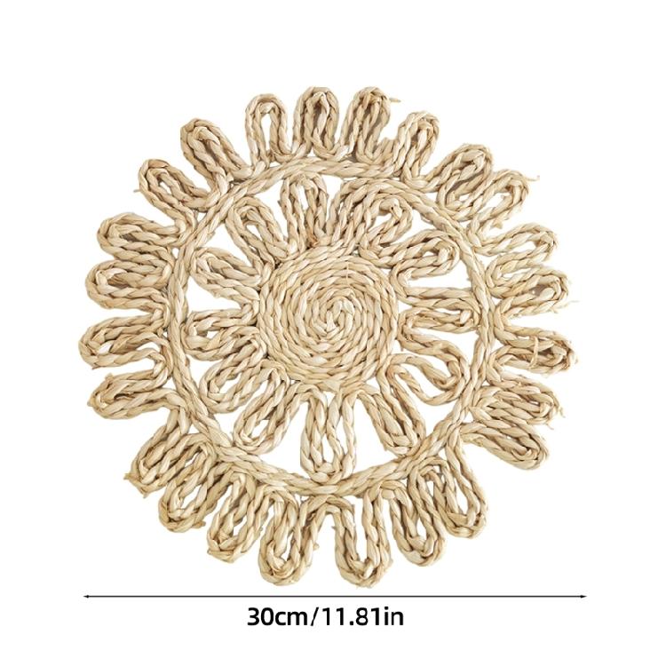 Individualized Rattan Wall Decorations Unique Round Grass Weaving Wall Ornament