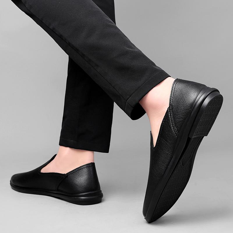 Fashion New Mens Loafers Men Genuine Leather Slip On Shoes Fashion Male Comfortable Driving Shoe Lightweight Men's Business Casual Shoes