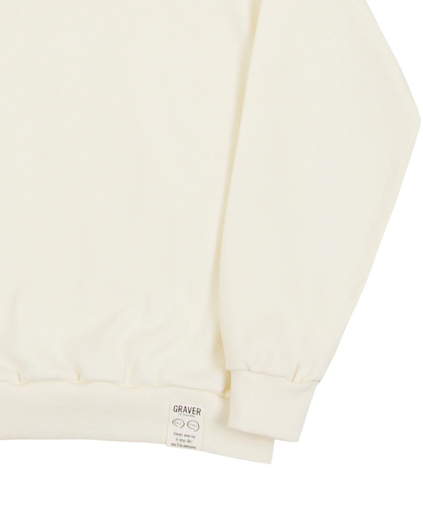 GRAVER [Unisex] Small Life Logo Flower Smile Sweatshirt_Cream