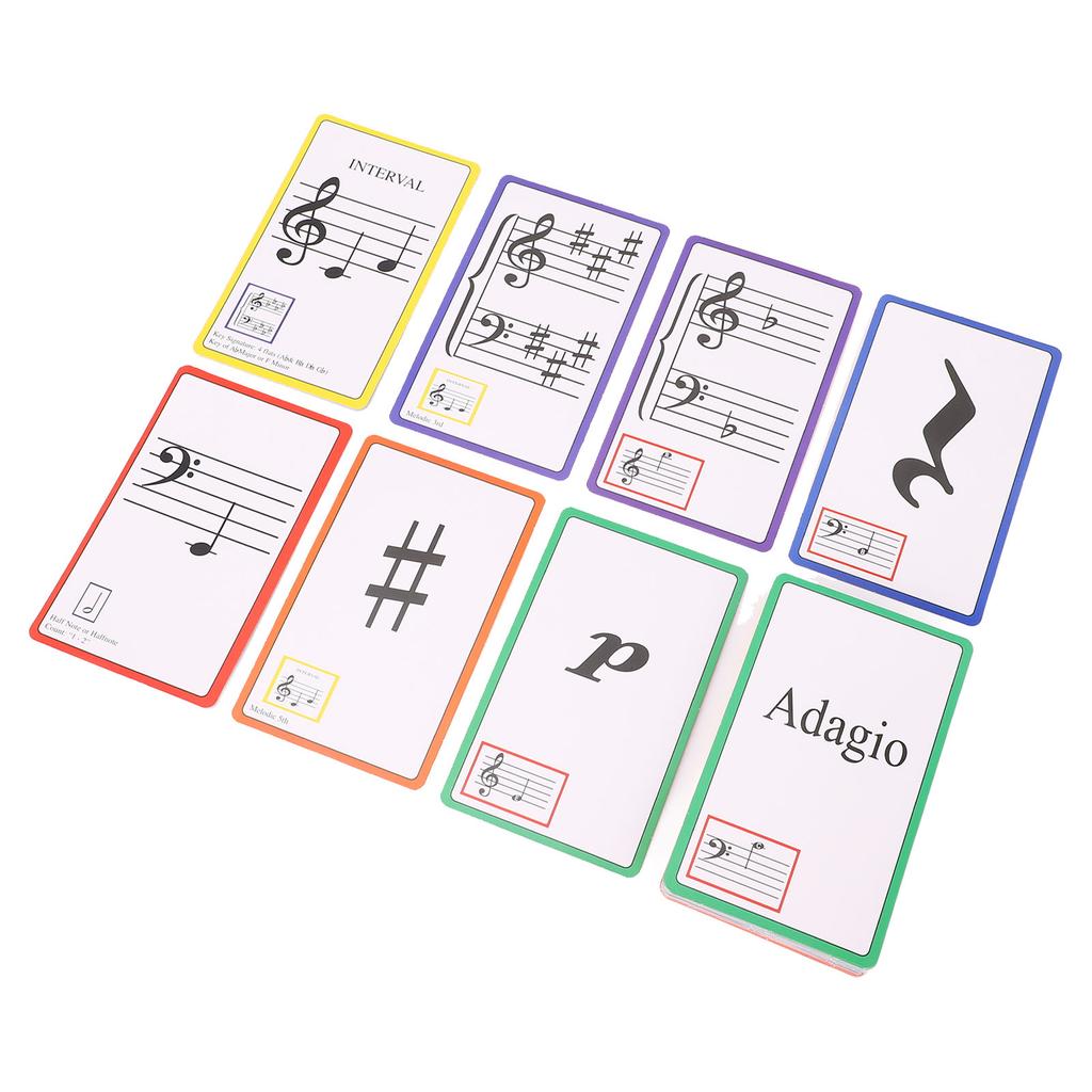 50 Pcs Music Flash Cards Color Coded Double Sided Piano Note Flash Cards for Learning