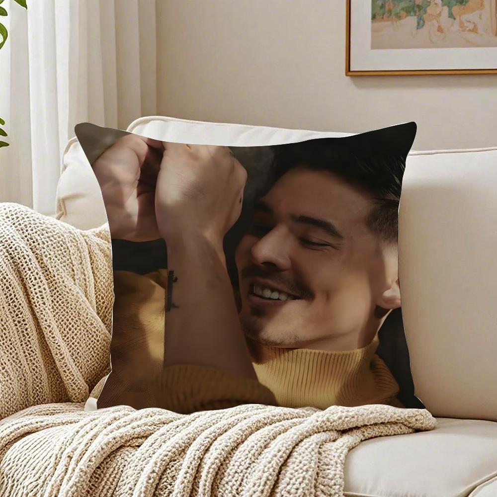 LLewis Tan Movie Star Peripheral Cushion Cover Pillowcase Antidustmite Living Room Sofa Decor Cushion Room