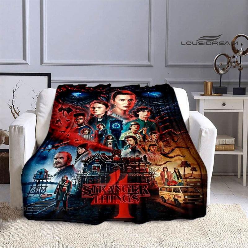 Stranger Things Classic Print Blanket Thin Blanket Flannel Soft and Comfortable Home Travel Blanket Birthday Gift Bed Blanket