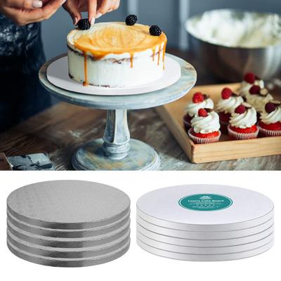5Pcs/Set 8/10/12-Inch White Cake Board Greaseproof Non-stick Food Grade Thick Corrugated Paper Round Cake Base Holder Plate Baking Supplies