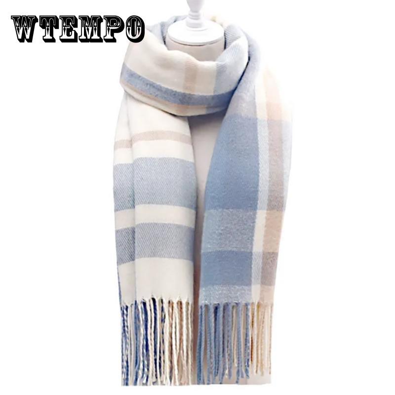 Schal Weibliche Winter Koreanischen Wilden Plaid Wolle Nachahmung Kaschmir Schals Winter Damen Dicken Schal