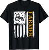 T-shirt Fermier Drapeau USA Tracteur Récolte Agriculture Cadeau T-shirt Unisexe