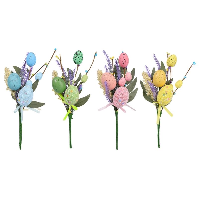 Colorful Simulated Floral Arrangement With Easters Eggs Durable Plastic DIY Craft Party Accessories For Holiday Decors