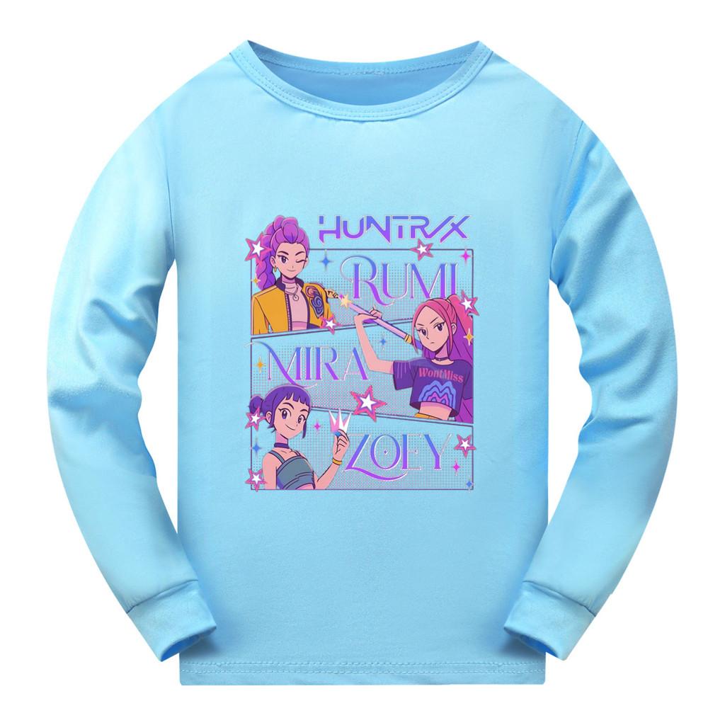 5021 T-shirt a maniche lunghe con stampa Super Star per bambine Rumi Zoey Mira
