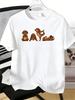 Unisexs Soft Cotton Tee Yoga Dachshund Puppy Cartoon Print Crew Neck Short Sleeve Casual Shirt For Dog Lovers Meditation Hobby Gift
