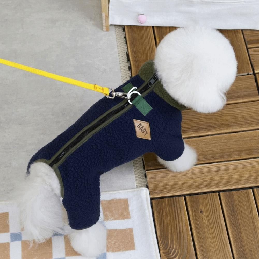 Cute Warm Dog Four Legged Clothes Breathable Soft Winter Dog Costume Zipper Puppy Pajamas Cold Weather