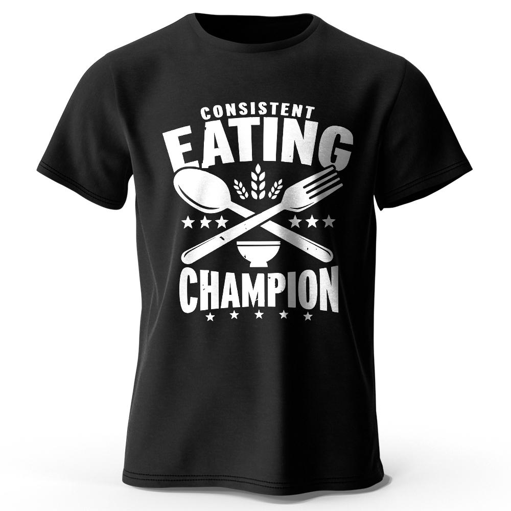Herren T-Shirt mit Aufdruck 100% Baumwolle Übergroßes T-Shirt mit auffälliger Grafik für Damen Sommeroberteile Foodie Streetwear