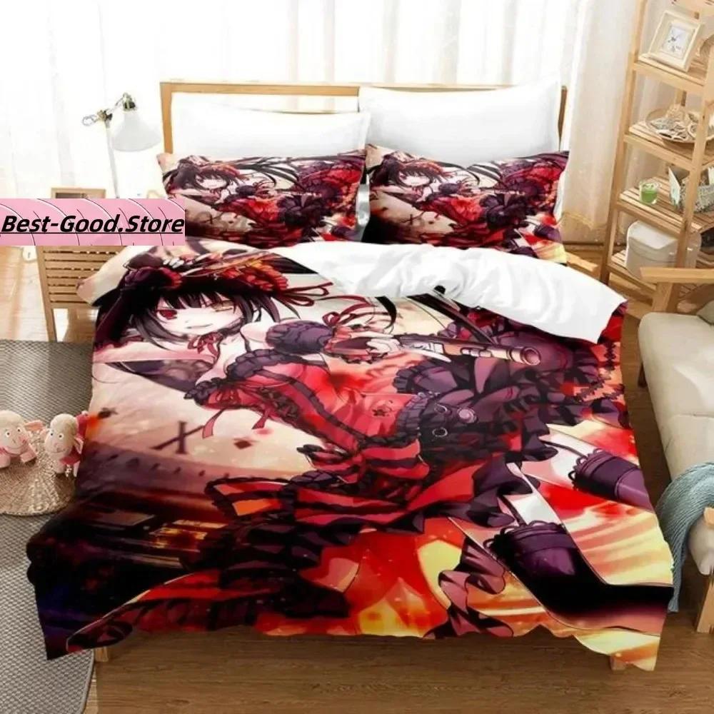Top Anime Date A Live Kurumi Tokisaki Beding Set Print With Pilowcase Bed Soft Duvet Cover Soft Single Double Quen Super King-Sized Dimensionsd