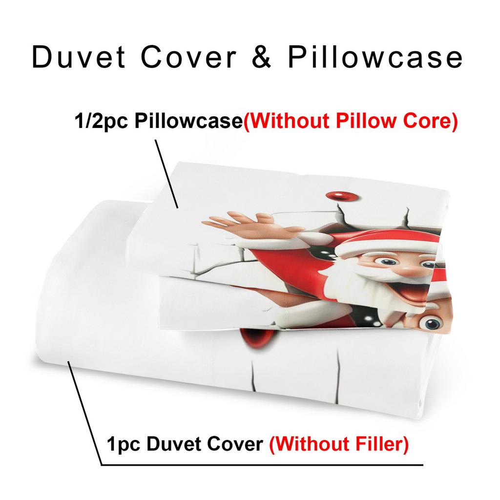Santa Claus Theme Duvet Cover Set - 2/3pcs, Soft Comfortable Breathable, Christmas Gift Christmas Print Duvet Cover Set