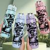 1PC Spooky Raccoon Cauldron Halloween 750ml Color Plastic Sports Water Bottle Leakproof Flip Straw Lid Suitable for Sports Office Home Use