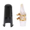 Alto Saxophone Transparent Mouthpiece E flat Crystal Mouthpiece Kit Set with Cap  Clip  Reed Portable for Music Player