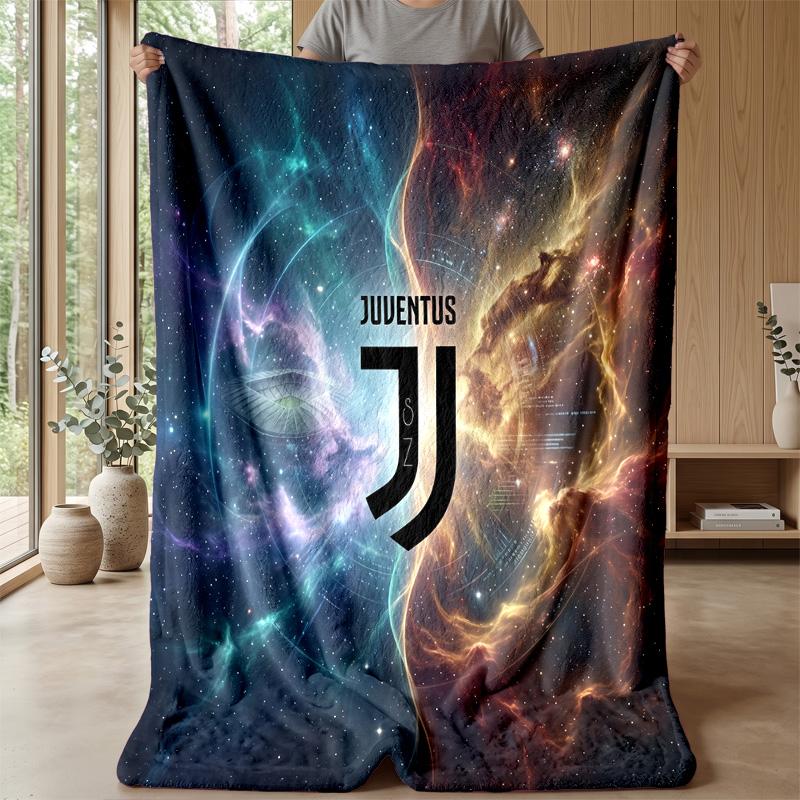 Coperta a tema Juventus FC Morbida coperta in flanella Coperta morbida tipo plaid Coperta accogliente per divano e letto per arredamento domestico