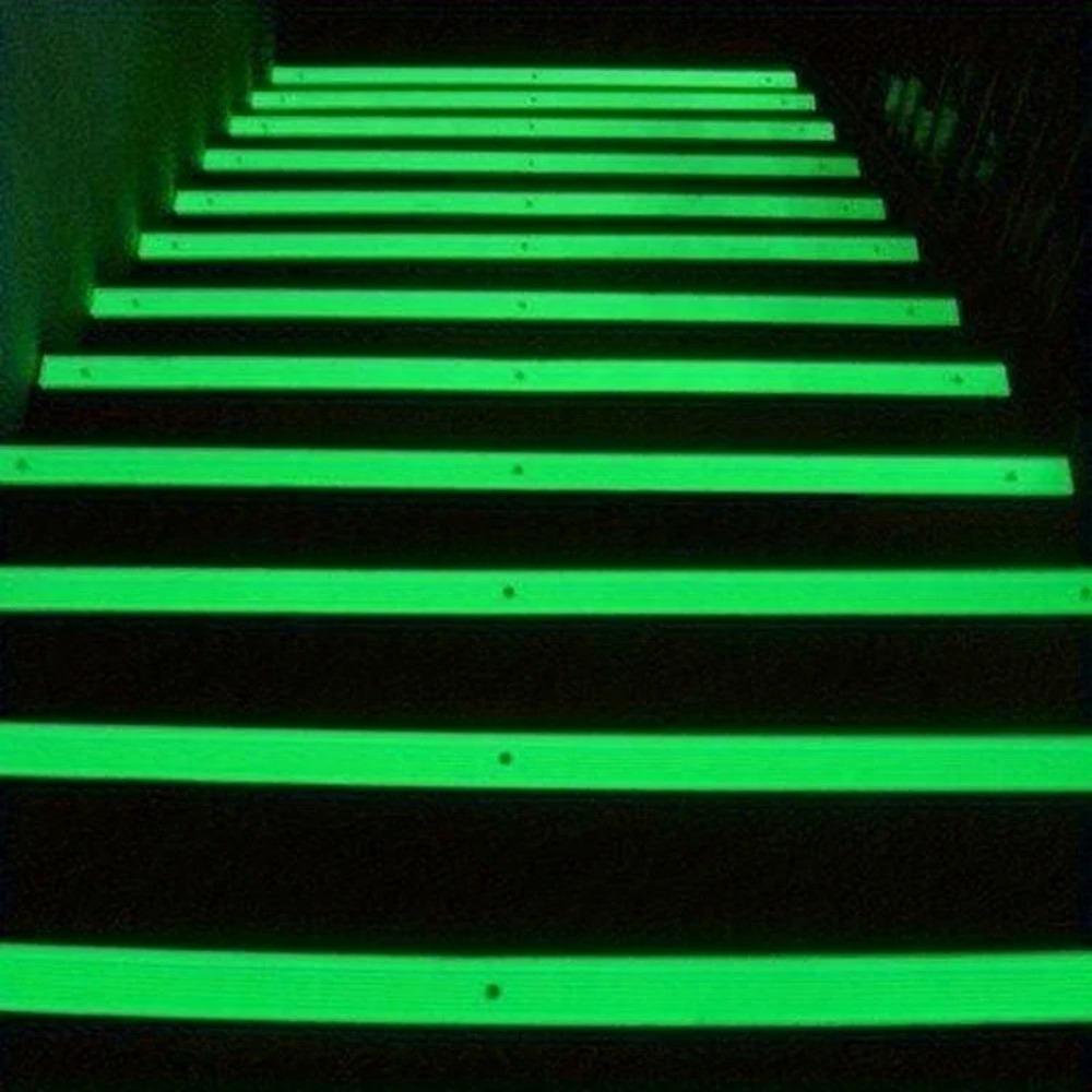 3M 2 buc. bandă luminoasă fluorescentă noapte autoadeziv care strălucește în întuneric autocolant siguranță securitate decorarea casei scări benzi de avertizare