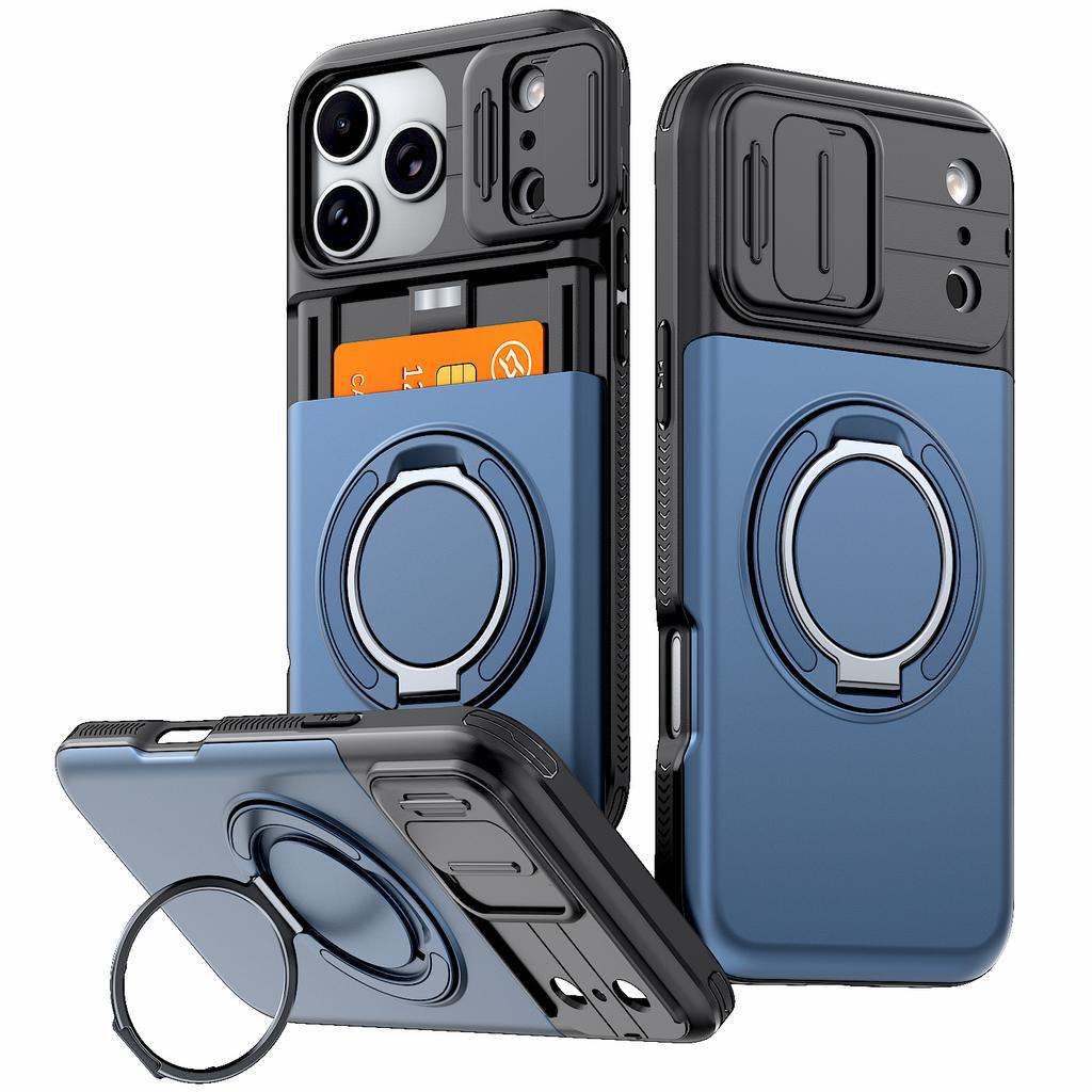 Luxury Wallet Case For iPhone 17 16 15 14 13 12 Pro Max Plus 17E 16E 17Pro Coque Shockproof Armor & Card Slot Stand Holder Cover