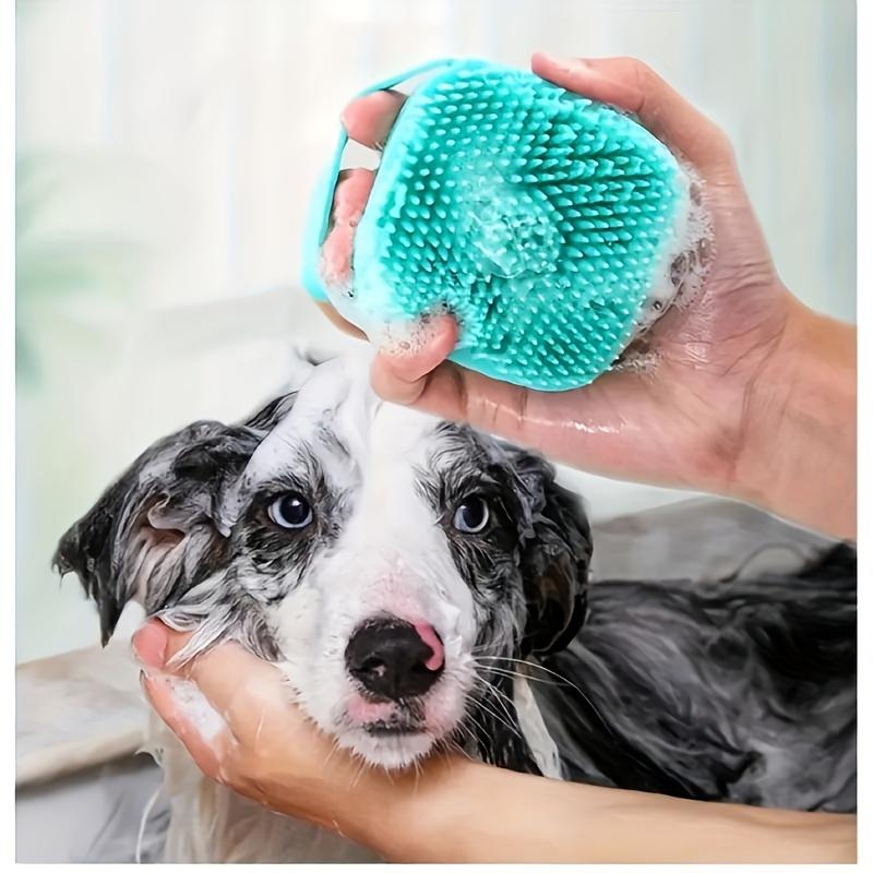 Silicone Pet Shampoo Brush With Shampoo Storage - Gentle Massage And Grooming Tool For Dogs And Cats