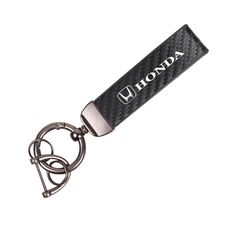 Car Key Case Ring High Quality Carbon Fibre Keychain For Honda Civic Fit Jazz Accord Pilot CRV Odyssey Passport City Shuttle HRV EC5