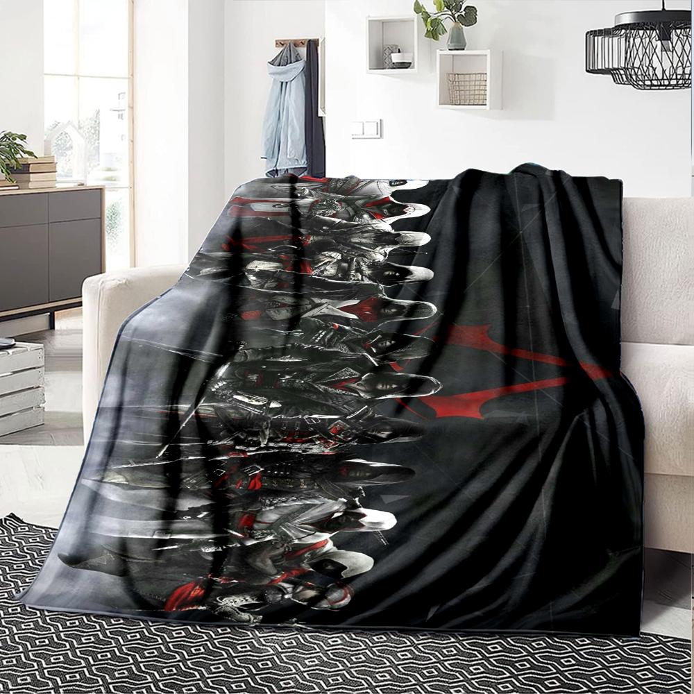 Assassin's Creed Theme Printed Blanket - Perfect for Couch, Bed, Travel & Outdoor Use | Machine Washable, Cozy & Durable.