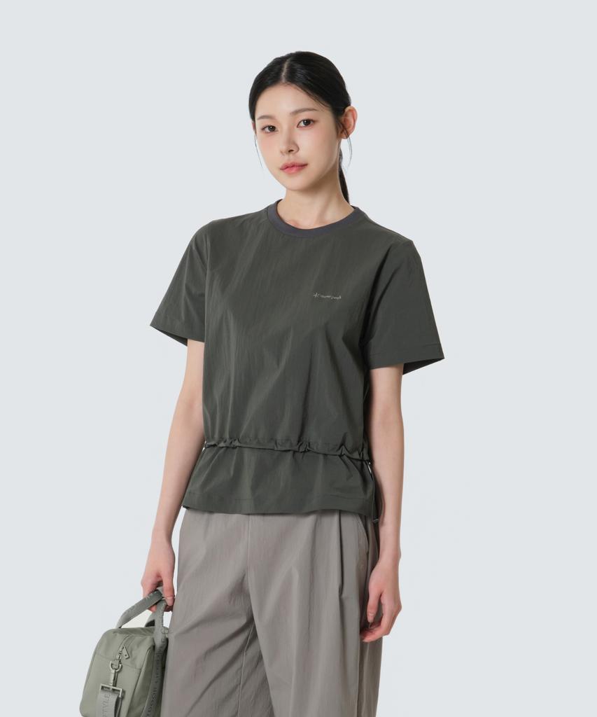 SNOWPEAK APPAREL Root Women'S String Short Sleeve T-Shirt (S26Mwrts63) Rustic Khaki