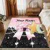 1PC Custom Name Pink Bow Sparkle Glitter Theme Floor Mat Ideal for Living Room, Game Rooms, Office, Bedroom,Floor Mat Playful Design
