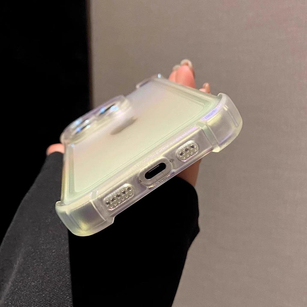 Applicable to Apple 17 laser mobile phone case airbag iPhone16proMax advanced sense gradual change matte 15 protective case