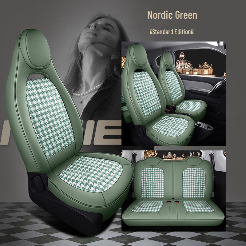ST Houndstooth Seat Cover for Wuling Hongguang MiniEV - Full Wrap, All-Season Cushion