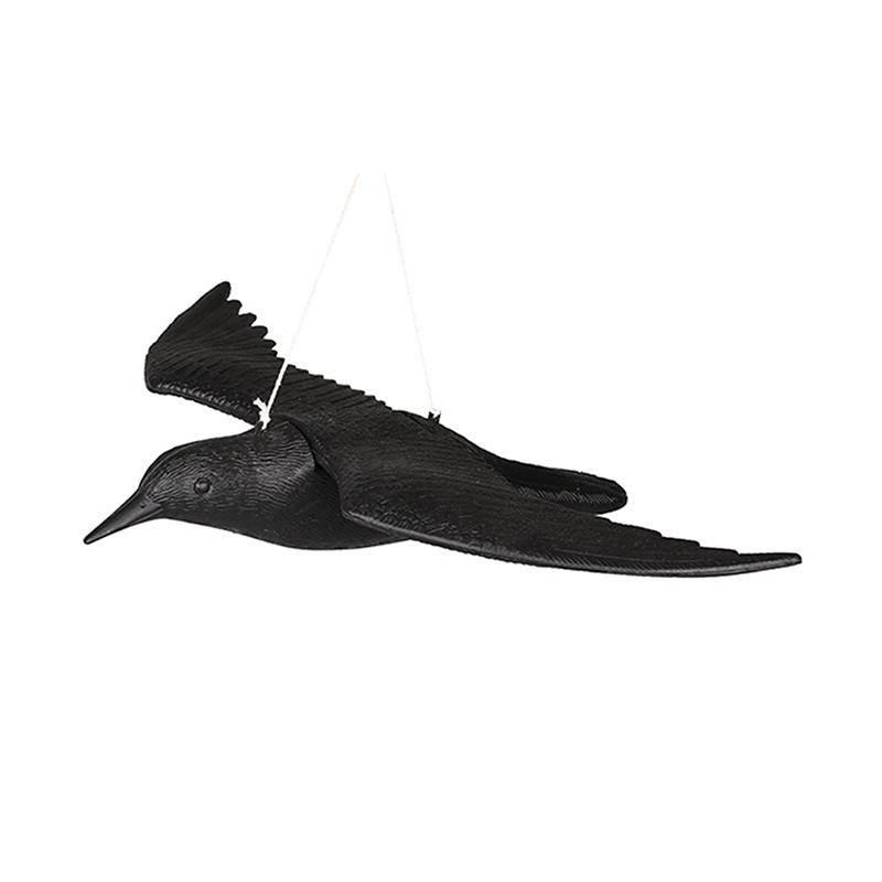 Reallike 3D Plastic Animals Figures Realistic Plastic Crow Ravens Garden Flag Home Bird Figurine Crow Decoys Attracting Crows