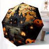1pc Halloween Haunted Automatic Open/close Umbrella, 8-Rib Sturdy Structure, Portable Travel Umbrella, Parties, Everyday Use, Outdoor Access