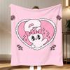 Character IP Esther Bunny Throw Soft Coral Fleece Blanket 310gsm Fluffy Warm Throw for Sofa Bed Couch Bedroom Decor