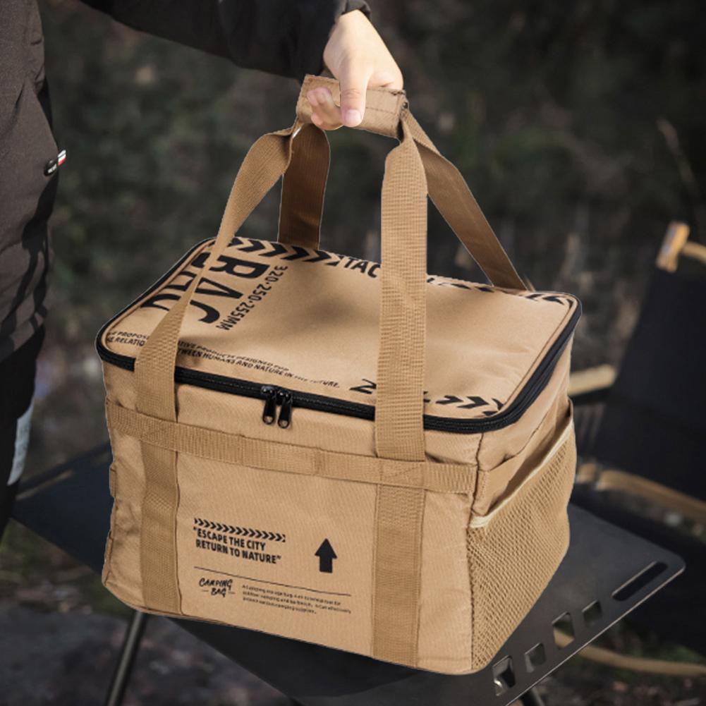 Borsa Portaoggetti da Campeggio 20L Borsa da Picnic Portatile Grande Capacità per Picnic in Spiaggia Viaggi su Strada Attività Familiari