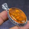 Baltic Amber Gemstone 925 Steling Silver Jewelry Pendant 2.17" K9r75
