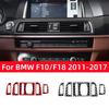 Pour BMW Série 5 F10 F18 2011-2017 Accessoires Fibre de Carbone Intérieur Voiture Sortie d'Air Réglage du Volume d'Air Cadre de Garniture Autocollants