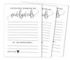 Inkdotpot Pack of 50 Classic White Advice Cards, Advice & Wishes for The Bride and Groom, Mr and Mrs Wedding Game Activity 5x7 Inches