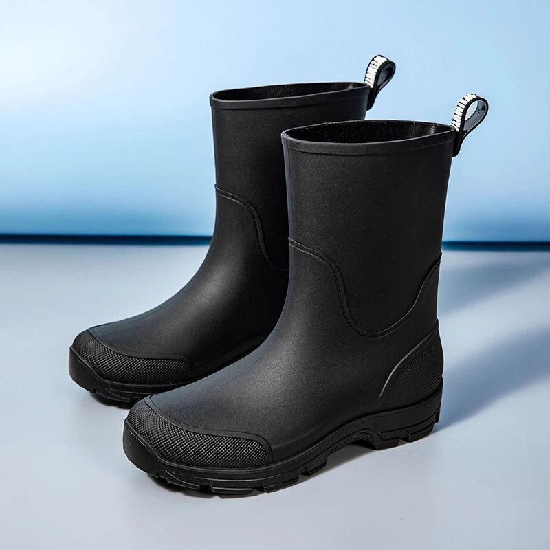 Low Heel Male Shoes Plain Farming Mid Calf Rubber Waterproof Resistant 2026 Water Comfortable High Quality Mud Men's Rain Boots