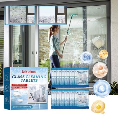 Tablettes Nettoyantes pour Vitres, Tablettes de Recharge pour Nettoyant Vitres, Concentrées et Dissolvables, Transformées en Spray Nettoyant pour un Nettoyage Efficace, 20 pièces