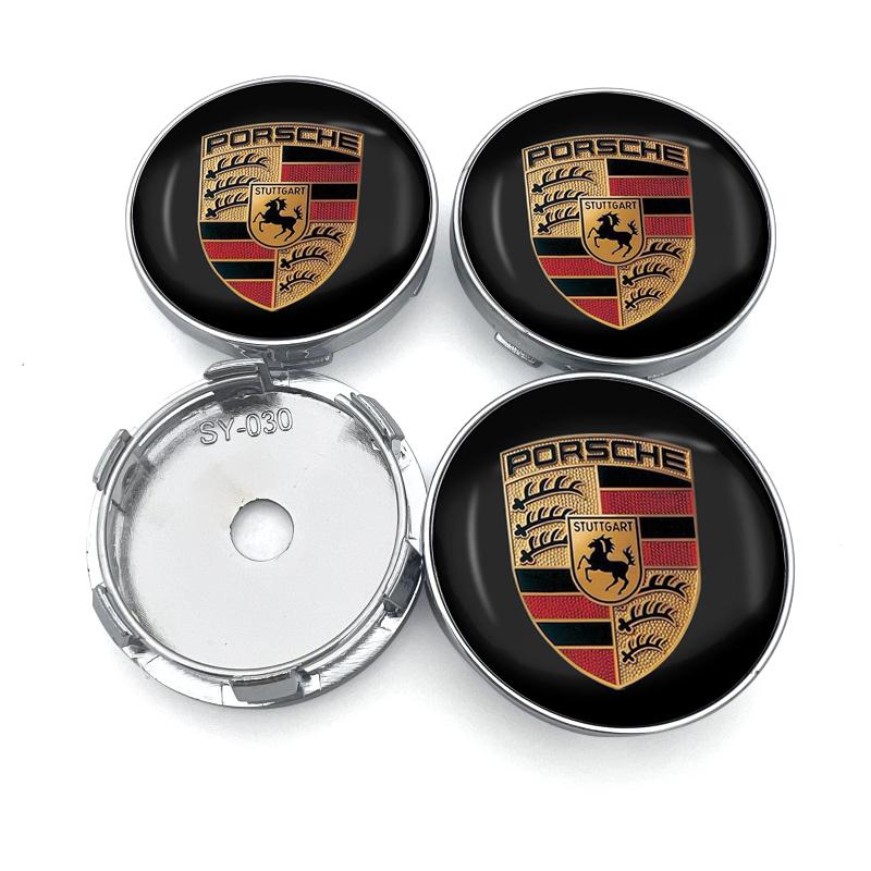 4ks 60MM Krytka středu kola auta Příslušenství pro Porsche Boxster Cayenne Panamera Macan Cayman 911 918 996 917 991