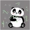 [Q8359] - Folha de adesivos 'Panda' preto branco - 50x70 cm