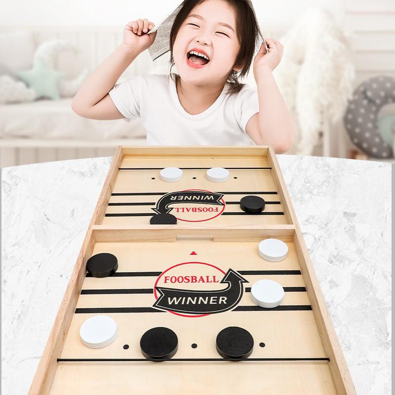 Wooden Bouncing Chess: Interactive Parent-Child Catapult Ice Hockey Game