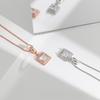 Zircon Square Pendant Necklace Original Design Fashionable Simple And High-End Color Treasure Sugar Square Bag Necklace