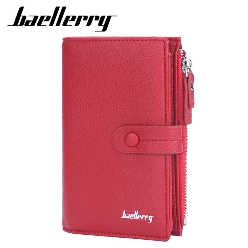 Baellerry Men Women Fashion Card Holder Wallets Casual Design PU Leather Purse Hasp Coin Purses Wallet