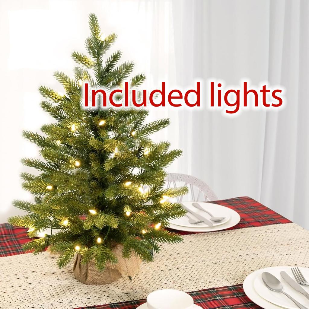 Christmas Tree Decoration Home Decoration New 'S Decor Christmas Pine Built-In Led Artificial Table Small Xmas Tree