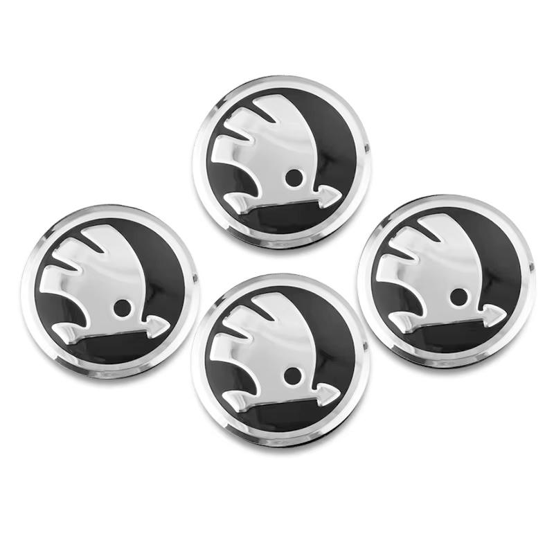 4Pcs Car Remote Key Stickers Metal Emblem Decoration Decals For Skoda Octavia Superb Rapid Kodiaq Karoq Fabia Kamiq Enyaq Citigo Fsjn24