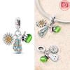 Green Color Four-Leaf Clover Avocado Copper Cactus Green Series Charms Beads Fit 3Mm Original Bracelet Diy Jewelry Gift