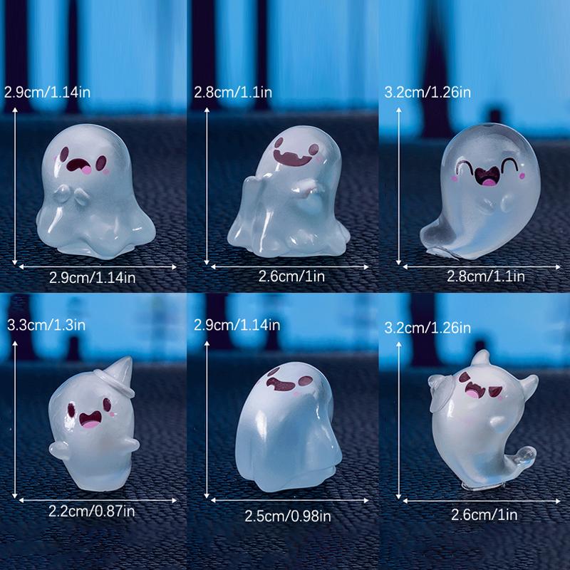 Glow In The Dark Mini Spookjes, Lichtgevende Spookjes Miniatuur Hars Beeldjes, Schattige Spookjes Figuur Tuindecoratie