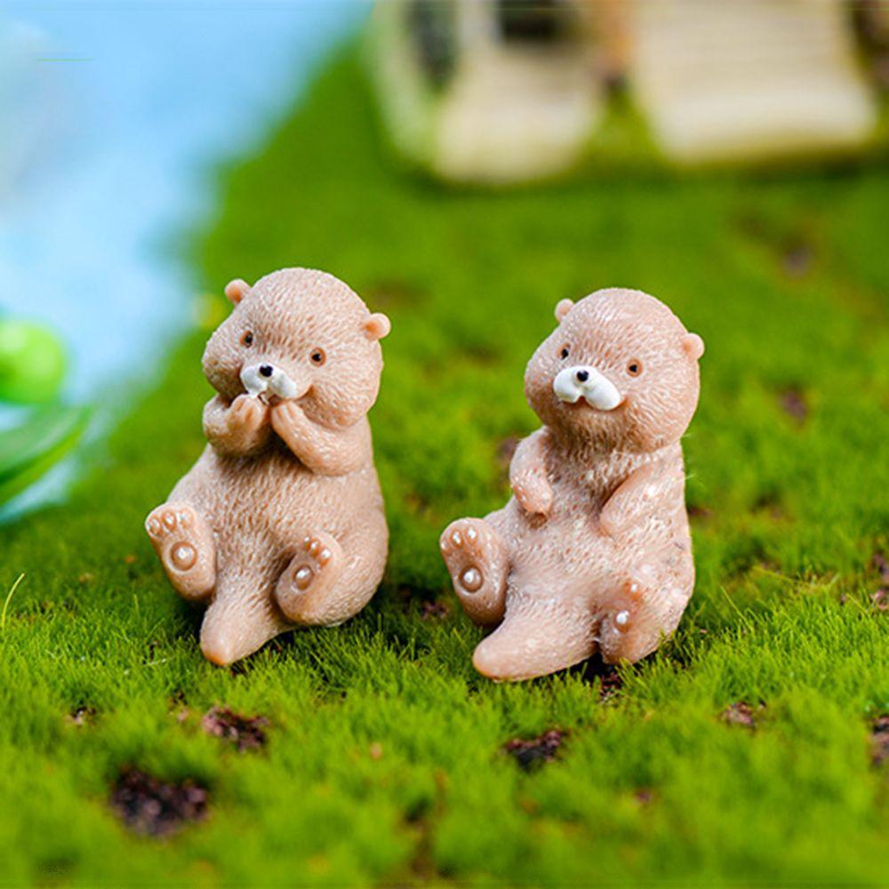 Gift Bonsai Ornament Fairy Garden Miniature Water Dog Otters Figurine Animal Model Micro Landscape