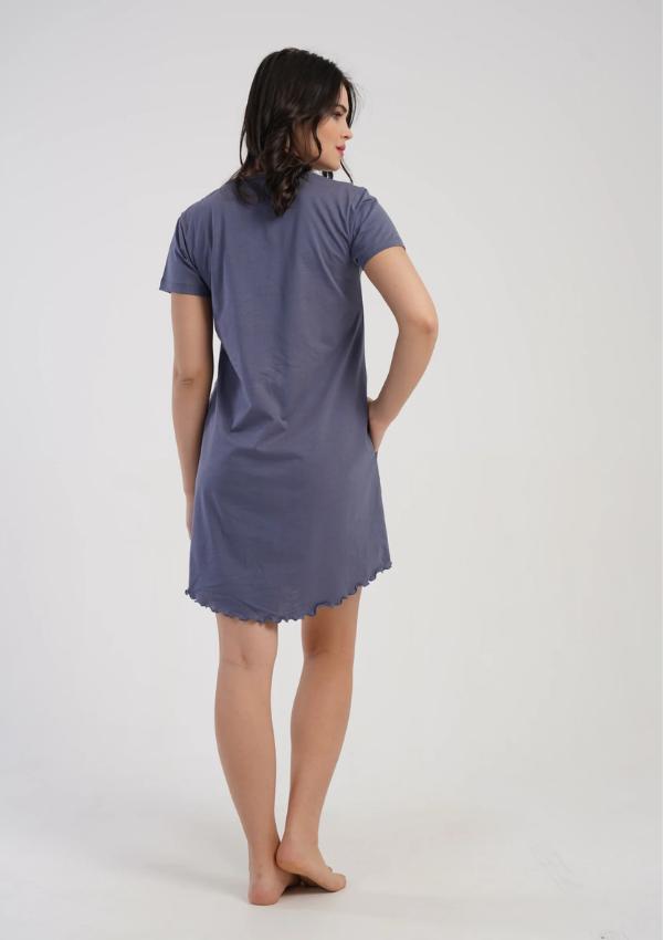 Vienetta XXL Cotton Short-Sleeved Nightgown Comfortable Pockets